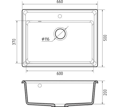 Кухонная мойка GranFest GF-LV-660 серый