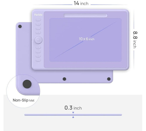 Графический планшет Parblo Intangbo M сиреневый