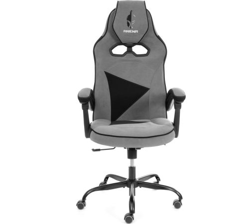 Игровое геймерское кресло TetChair Arena metalBL велюр, серый/черный, 29/35