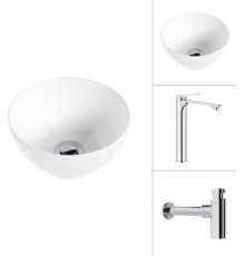 Умывальник Lauter 21601E + Rio 21AM12672 с сифоном 21635CH хром