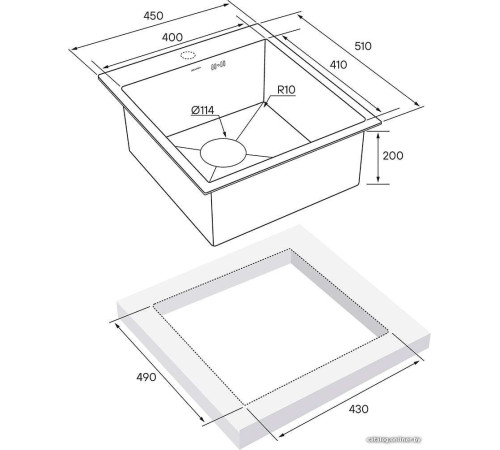Кухонная мойка Paulmark Kroner 45 PM214551-BS