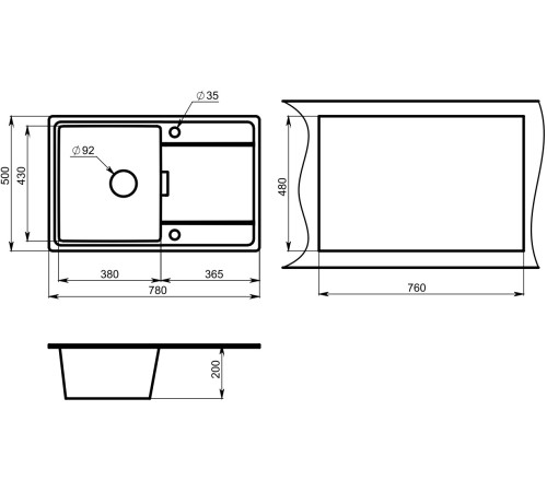 Кухонная мойка Granula 7804 песок
