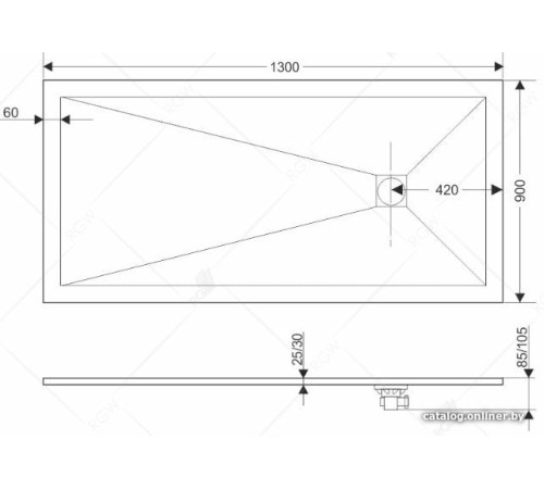 Душевой поддон RGW ST-0139W 130х90