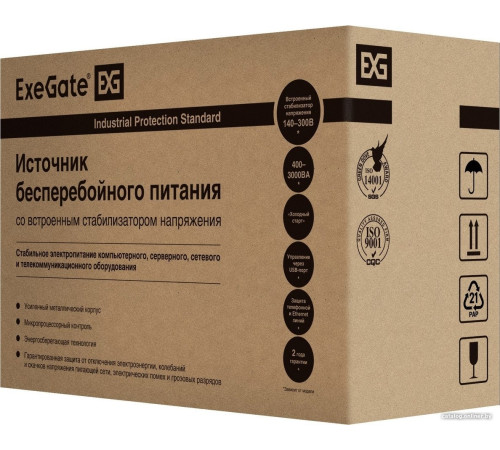 Источник бесперебойного питания ExeGate Power Smart ULB-850.LCD.AVR.2SH.RJ.USB EP285478RUS