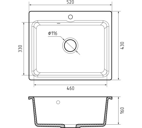Кухонная мойка GranFest SMART Smart 520 песочный