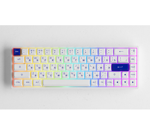Клавиатура Akko 3068B Plus White & Blue Akko CS Jelly Pink