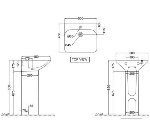 Умывальник Jaquar Laguna LAS-WHT-91801