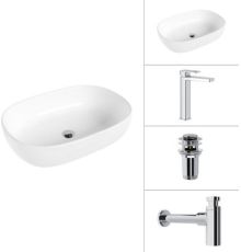 Умывальник Lauter 21836 + Cascade 21СК0655C + сифон 21635CH + дон.клапан 21190CH хром