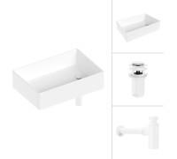 Умывальник Lauter 21518-1 + клапан 21190W + сифон 21635W белый матовый