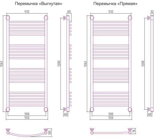 Полотенцесушитель Сунержа Богема+ 1200x500 31-0220-1250