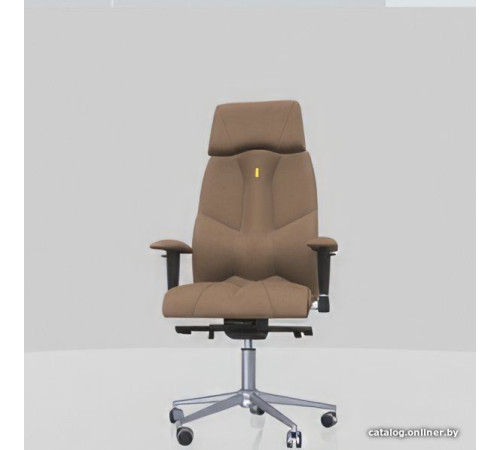 Офисное кресло Kulik System Business азур, карамель с подголовником