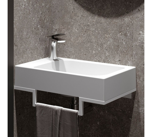 Умывальник Belux Темпо-4 HR0900 белый, с каркасом, сифоном, донным клапаном