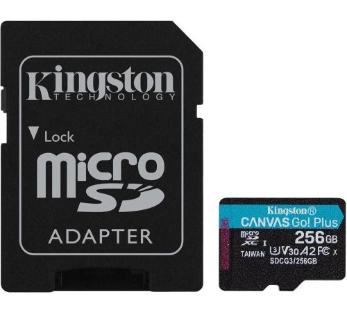 Карта памяти Kingston Canvas Go! Plus microSDXC 256GB SDCG3/256GB с адаптером