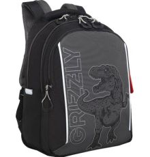 Школьный рюкзак Grizzly RB-552-4 черный/серый