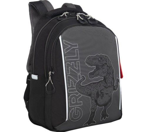 Школьный рюкзак Grizzly RB-552-4 черный/серый
