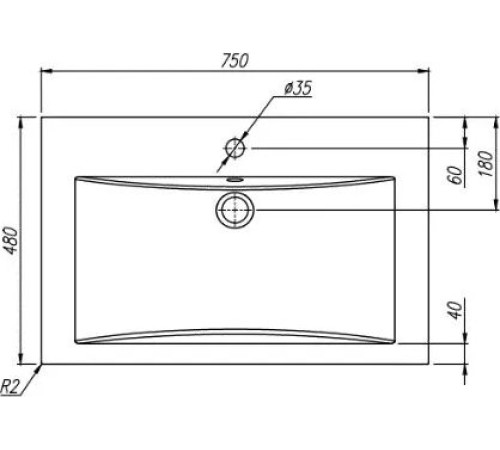 Умывальник Florentina Анита 750 антрацит