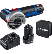 Угловая шлифмашина Зубр Профессионал AB-76-22 с 2-мя АКБ, сумка