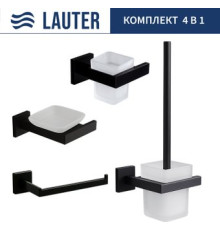 Набор аксессуаров для ванной Lauter 21SH71062 + 21SH71052 + 21SH71072 + 21SH71112 Matt Black, 4 предмета