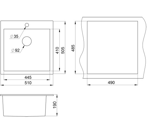 Кухонная мойка Granula 5102 графит