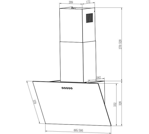 Кухонная вытяжка Weissgauff Sigma 60 PB WH белый