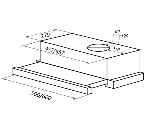 Кухонная вытяжка MAUNFELD VS Light Glass 60 черное стекло
