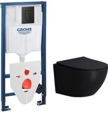 Унитаз подвесной Lauter Sulzdorf + GROHE Solido 38811KF0 + панель GROHE 37131000 черный с микролифтом