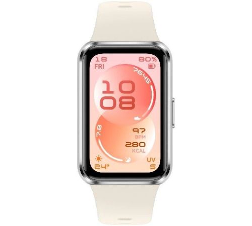 Фитнес-браслет Huawei Band 11 серебристый алюминиевый корпус, с белым силиконовым ремешком, международная версия