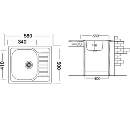 Кухонная мойка  Kromevye EX 196 D