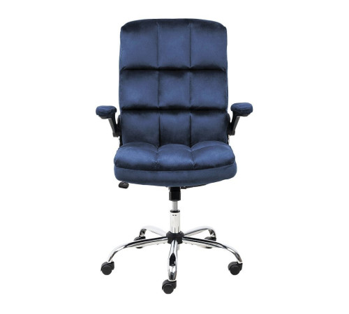 Кресло AksHome Caesar Chrome вельвет, темно-синий