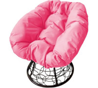 Кресло M-Group Пончик 12320408 черный ротанг/розовая подушка