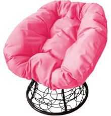 Кресло M-Group Пончик 12320408 черный ротанг/розовая подушка