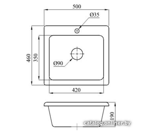 Кухонная мойка БелЭворс Mini белый, без сифона