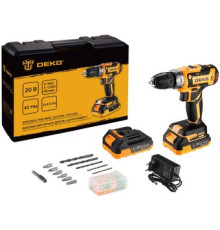 Дрель-шуруповерт Deko GCD20DU PRO Set63 083-1039 с 2-мя АКБ, кейс