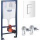 Унитаз подвесной Grado GD-W204T + GROHE Rapid Sl 38772SH0 с кнопкой смыва