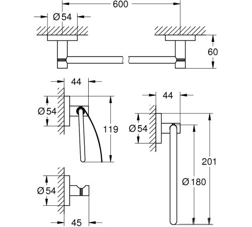 Набор для туалета Grohe Essentials 40776001