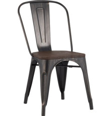 Стул Stool Group Tolix wood черный патина золото