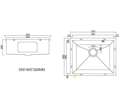 Кухонная мойка ARFEKA ECO AR 550*450 SATIN