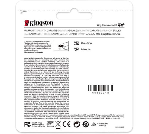 Карта памяти Kingston Canvas Select Plus microSDXC 128GB