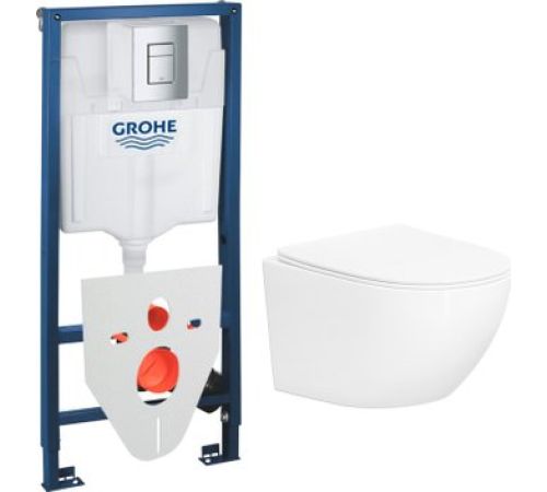 Унитаз подвесной Lauter Sulzdorf + GROHE Rapid SL 38772001 + панель GROHE 37131000 белый с микролифтом