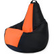 Кресло-мешок Mio Tesoro Груша Kombo XXL GF-130x85-CHO черный/оранжевый