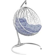 Подвесное кресло M-Group Круг 11050109 белый ротанг/серая подушка