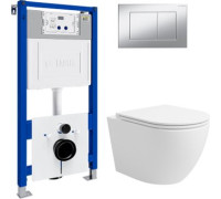 Унитаз подвесной Lauter Vortex 2110830 с кнопкой 219703J прямоугольная, сатин