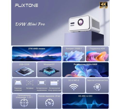 Проектор Touyinger FlixTone D9W mini Pro