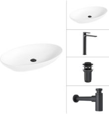 Умывальник Lauter 21571 + Reef 21CK8678BS + сифон 21635B + дон.клапан 21190B черный матовый