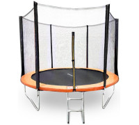 Батут GetActive Jump 8ft - 252 см с лестницей, внешней сеткой оранжевый