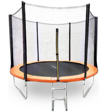 Батут GetActive Jump 8ft - 252 см с лестницей, внешней сеткой оранжевый