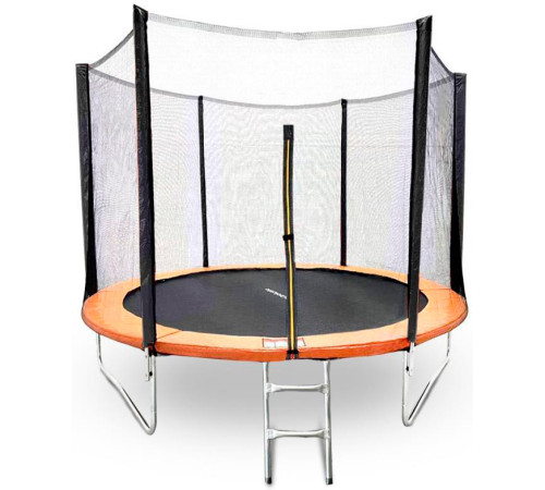 Батут GetActive Jump 8ft - 252 см с лестницей, внешней сеткой оранжевый