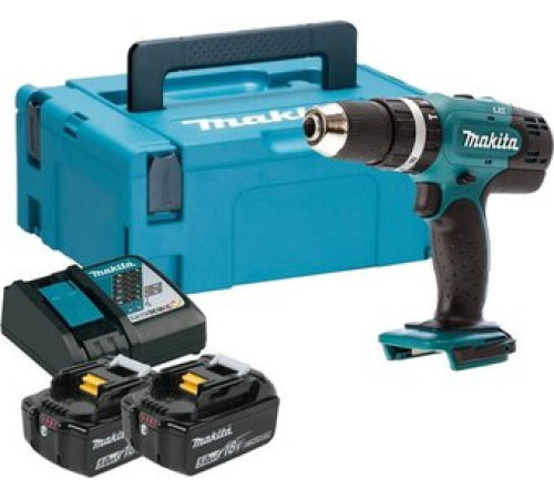 Ударная дрель-шуруповерт Makita DHP453RTJ с 2-мя АКБ, кейс