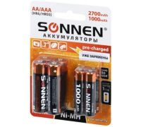 Аккумулятор Sonnen AA 2700мАч + AAA 1000мАч 8 шт