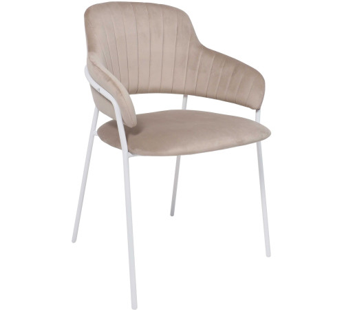 Стул с подлокотниками Алвест AV 448 серо-бежевый бархат H-08/белый